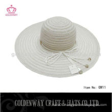 cheap Lady yarn summer hat white fashion design